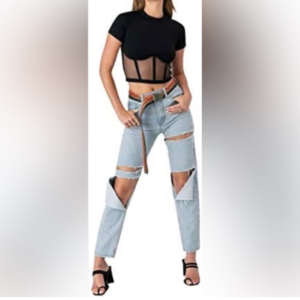Adika Davis High Rise Distressed Jeans